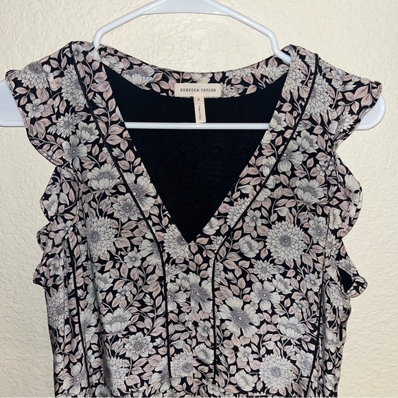 Rebecca Taylor 100% Silk Floral Dress Size 2 - Picture 3 of 8